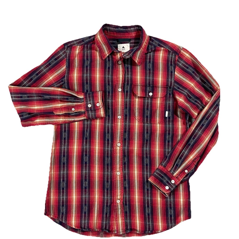 Burton 100% Cotton Long Sleeve Button Up Flannel Men's S Hiking Camping Outdoor